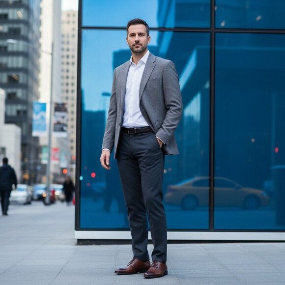 Lauren Ralph Lauren Mens 44L Wool Blazer Gray Made In Canada Classic Style - Picture 2 of 15